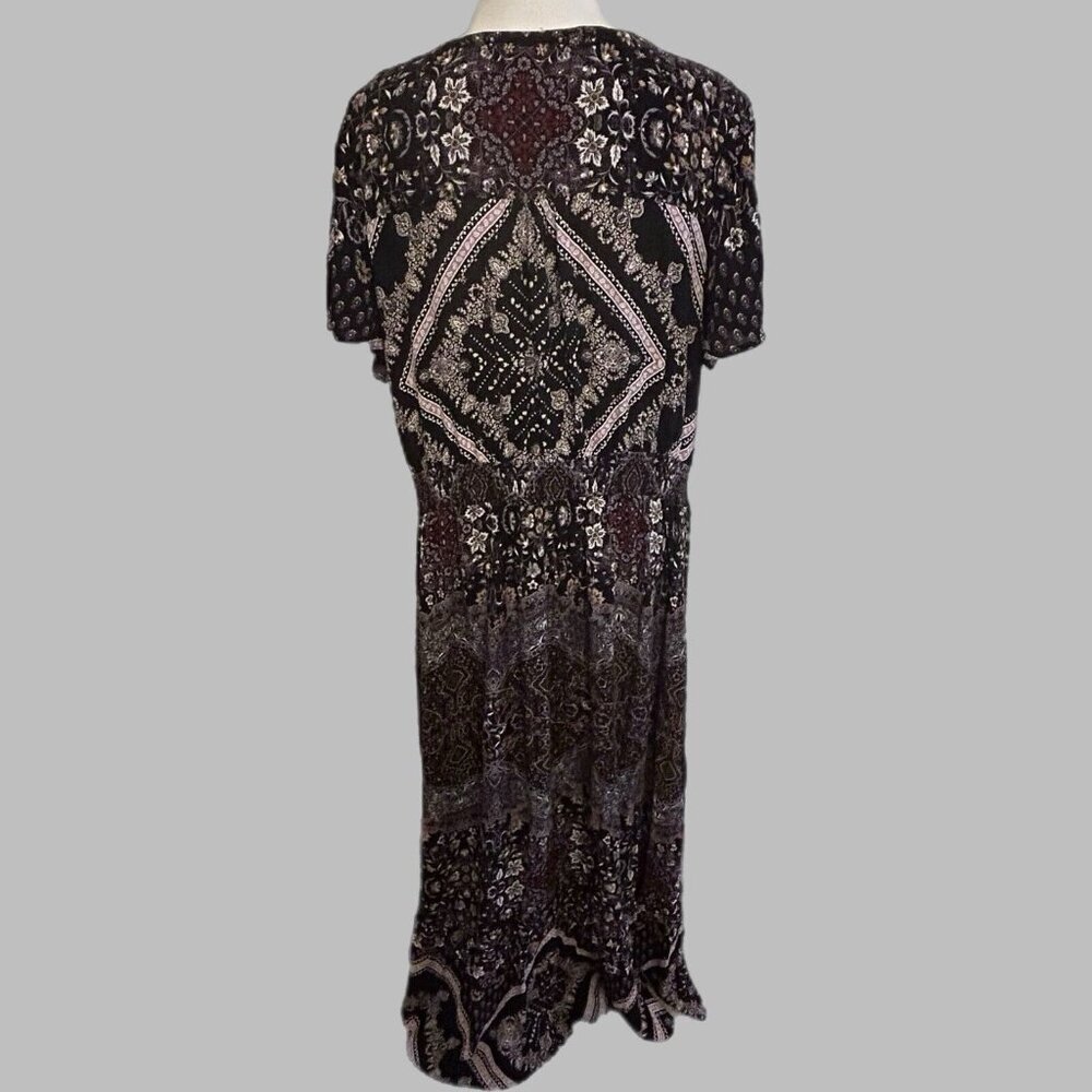 Knox Rose Dress XXL Hi-Low Button Front Elastic Waist Light Flowy Boho Hippie - Picture 2 of 9